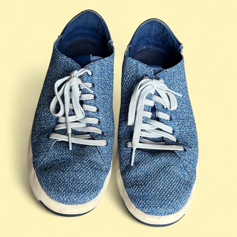 Cole Haan Grand OS Mens Blue Marled Knitted Sneakers C27236 Size 11